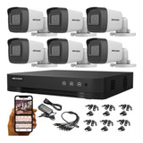 Kit Seguridad Hikvision 6 Camaras 2mp+dvr 8 Canales Full Hd