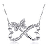 Urone Collar De Mariposa Infinita De Plata De Ley 925 Con Co