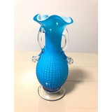 Vaso / Anfora Vidro Hobnail Com Babado