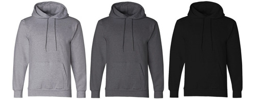 Pack X3 Hoodie Buzo Algodon Canguro Capucha Liso Moda Unico