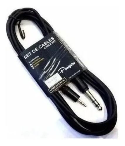 Cable Plug 6.5 A Miniplug 3.5 Parquer 10 Metros Stereo Cuota