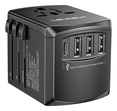 Cargador Adaptador Clavijas Universal Internacional 4 Usb