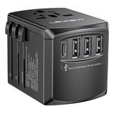 Cargador Adaptador Clavijas Universal Internacional 4 Usb