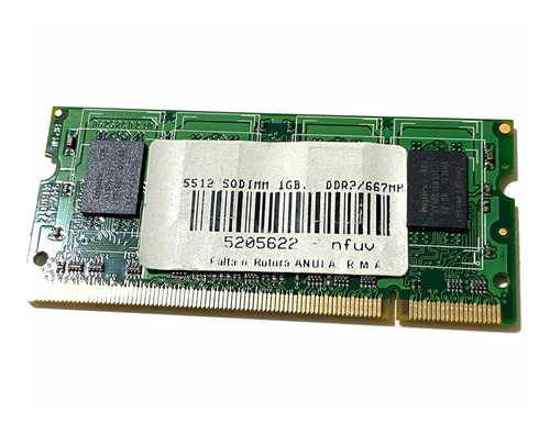 Memoria Notebook Sodimm Ddr2 1gb 667 Pc2 5300 Novatech º5