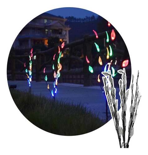 Luces Árbol Solar Decorativa + Estaca Jardín Exterior 75cm