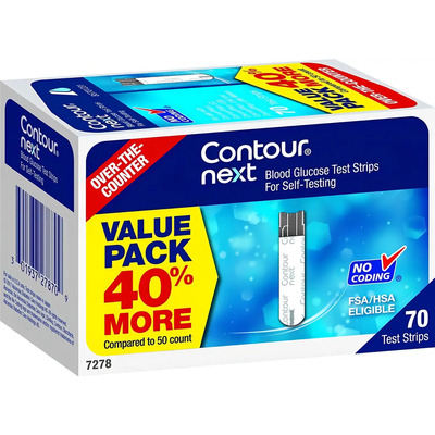 70 Tiras Reactivas Glucosa Contour Next Compatibles Glucómetro EZ | Envío gratis