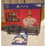 Consola Ps4 1tb + Fifa 20 Y 18 + 2 Joystick + Cargador Joyst