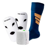 Kit Futbol Adulto  Medias + Canilleras + Vendas Fox Socks 