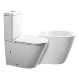 Set Sanitario Inodoro Padova Depo & Válvula + Bidet Piazza 