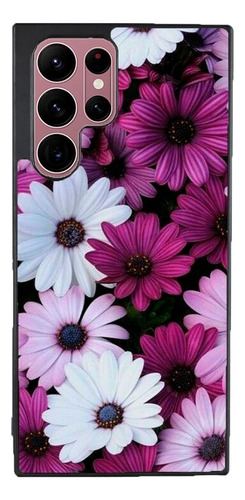 Funda Para Galaxy Flores Gerberas Moradas Blancas Mujer