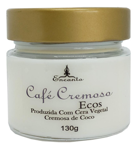 Vela Aromática Café Cremoso Artesanal Cera Coco Perfumada