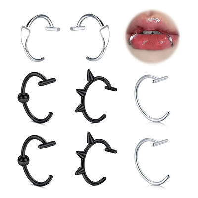 Falsos Piercings Nariz\u002Flabio: Clip-on, Aro, Dobles Labio | MercadoLibre