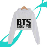 Kpop Bts Sudadera Croptop Gorro Unisex Proof