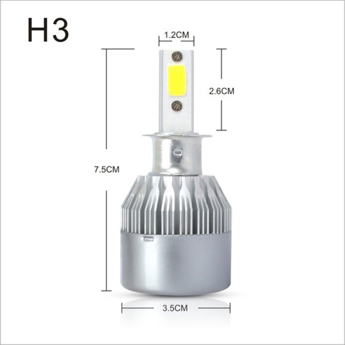 Par Lampada Led C6 72w 6000k 7200 Lumen 9-36v Super Branca