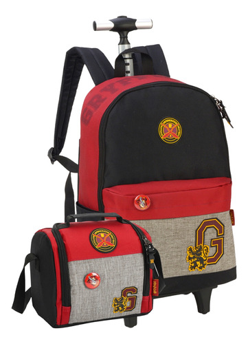 Kit Escolar Harry Potter Mochila Rodas + Lancheira Térmica