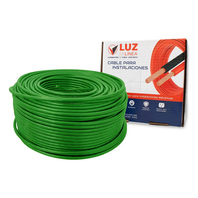 Cable Calibre 8 Caja Con 100m Thw Cca Color Verde, Marca Luz En Linea, Pvc Antiflama 90° | Envío gratis