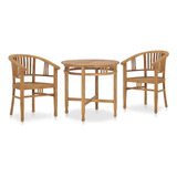 Vidaxl Juego De Comedor De Madera Maciza De Teca Para Patio.