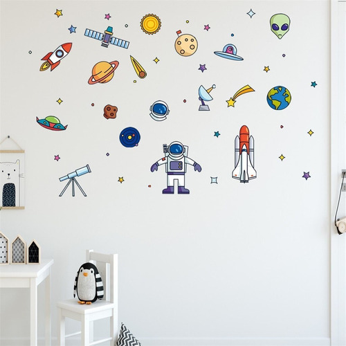 Vinil Decorativo Astronauta Infantil Juvenil Mod23