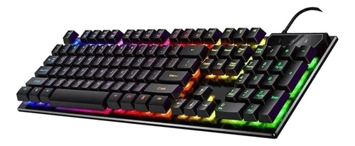 Teclado Gamer Yindiao V4 Qwerty Inglés Us Negro Con Luz Rgb