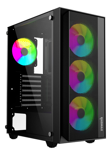 Gabinete Pc Raidmax Vector V100 Rgb 4x Fan Templado Gamer Pc