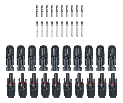 . 10 Pares De Conectores De Cable De Panel Solar Mc4 Macho .