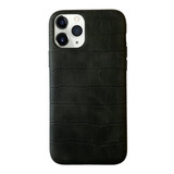 Carcasa De Cuero Compatible iPhone 11 / 11 Pro / 11 Pro Max Color Negro Ip 11 Pro (3 Cámaras)