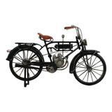 Miniatura Bicicleta Motorizada Preta Estilo Retrô Vintage