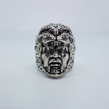 Anillo Guerrero Jaguar Piel En Plata Mexicana 925