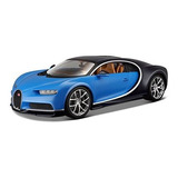 Coche Bugatti Chiron Azul A Escala 1/18