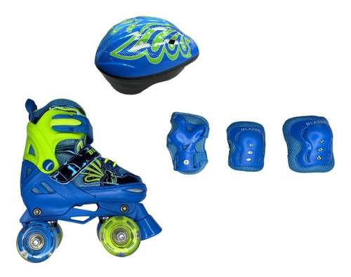 Set De Patines Infantil Completo+protecciones+casco+mochila