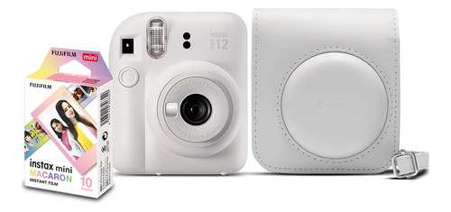 Kit Câmera Fujifilm Instax Mini 12 Branco Com Bolsa E Filme