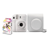 Kit Câmera Fujifilm Instax Mini 12 Branco Com Bolsa E Filme