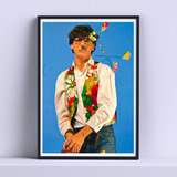 Cuadro Charly Garcia Flores 30x40cm Deco Listo P Colgar