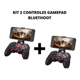 Kit 2 Controles Gamepad Bluethoot Jogos - Tv Box  Pc Android