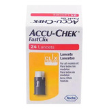 Caja De Lancetas Accu Chek Fastclix Con 24 Unidades Control De Glucosa De Color Amarillo