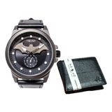 Reloj De Batman Casual Hombre + Cartera Polo  D Piel Fina 