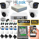 Kit Hikvision Hilook Dvr 1080 4ch + 4 Cámaras 1080p +accesor