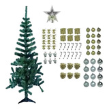 Árvore De Natal Decorada Verde Completa Enfeites Pisca 150cm