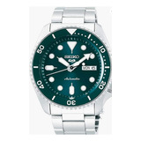 Seiko 5 Sports Reloj Hombre Watch Stainless Steel Color De La Correa Plateado Color Del Bisel Verde Oscuro Color Del Fondo Verde Oscuro