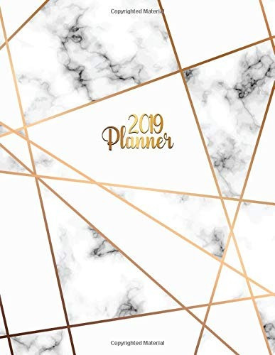 2019 Planner Gold Lines Marble 2019 Planner With Weekly View