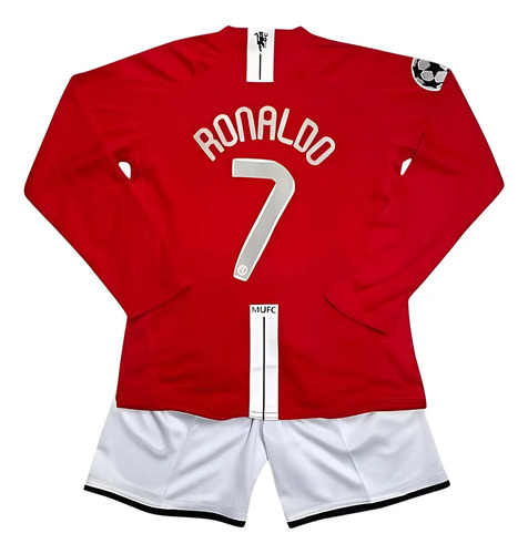 Kit Niño Manchester United Retro 07\u002F08 Ronaldo Jersey | Meses sin interés