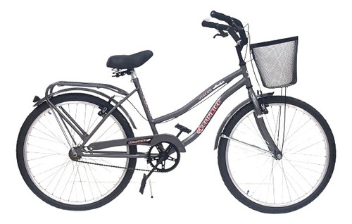 Bicicleta Paseo Femenina Kelinbike Full R26 Frenos V-brakes Color Gris Oscuro Con Pie De Apoyo  