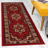 Alfombra De Pasillo Antideslizante Rojo 60x213 Cm  Turco 