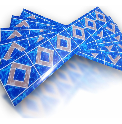 Adesivo De Piscina Faixa Kit Com 22 Unidades Desenho Azulejo