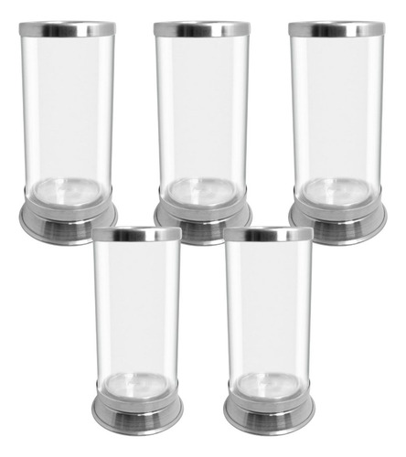 5 Copo Suporte Porta Vela 7 Dias Vidro Sem Riscos Antichama