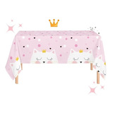 Mantel Rectangular Plástico Kitty Gatita Cumpleaños Cotillon