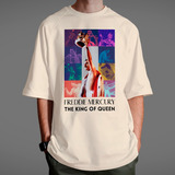Camiseta Oversized Freddie Mercury The King Of Queen Unissex