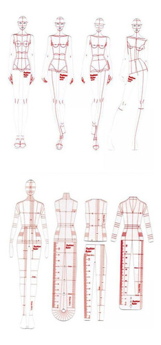 Conjunto De Modelos De Régua De Desenho De Ilustração De 8