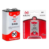 Bateria 9 Volts Recarregável 240mah Mox Premium