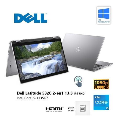 2 En 1 Dell 5320 Core I5-1135g7 8gb 256gb 13.3 Touch W10 Pro